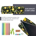 thumbnail image 5 of Yiaed Lemon Fruits Flowers Leaves Print Leather Pencil Case - Leather Pen Pencil Holder - Elegant & Practical Pencil Pouch for Work & Office, 5 of 7