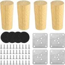Wood Furniture Legs 4 inch Sofa Legs Pack of 4 Square Brown Couch Legs ,Mid century chair feet,Sofa replacement parts, For Dresser legs Sideboard Recliner couch Circle chair Couch riser Coffee Table