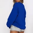 thumbnail image 5 of Women's Oversized Crew Neck Sweatshirt Long Sleeve Loose Fit Plain Basic Pullover Royal Blue 2XL, 5 of 6