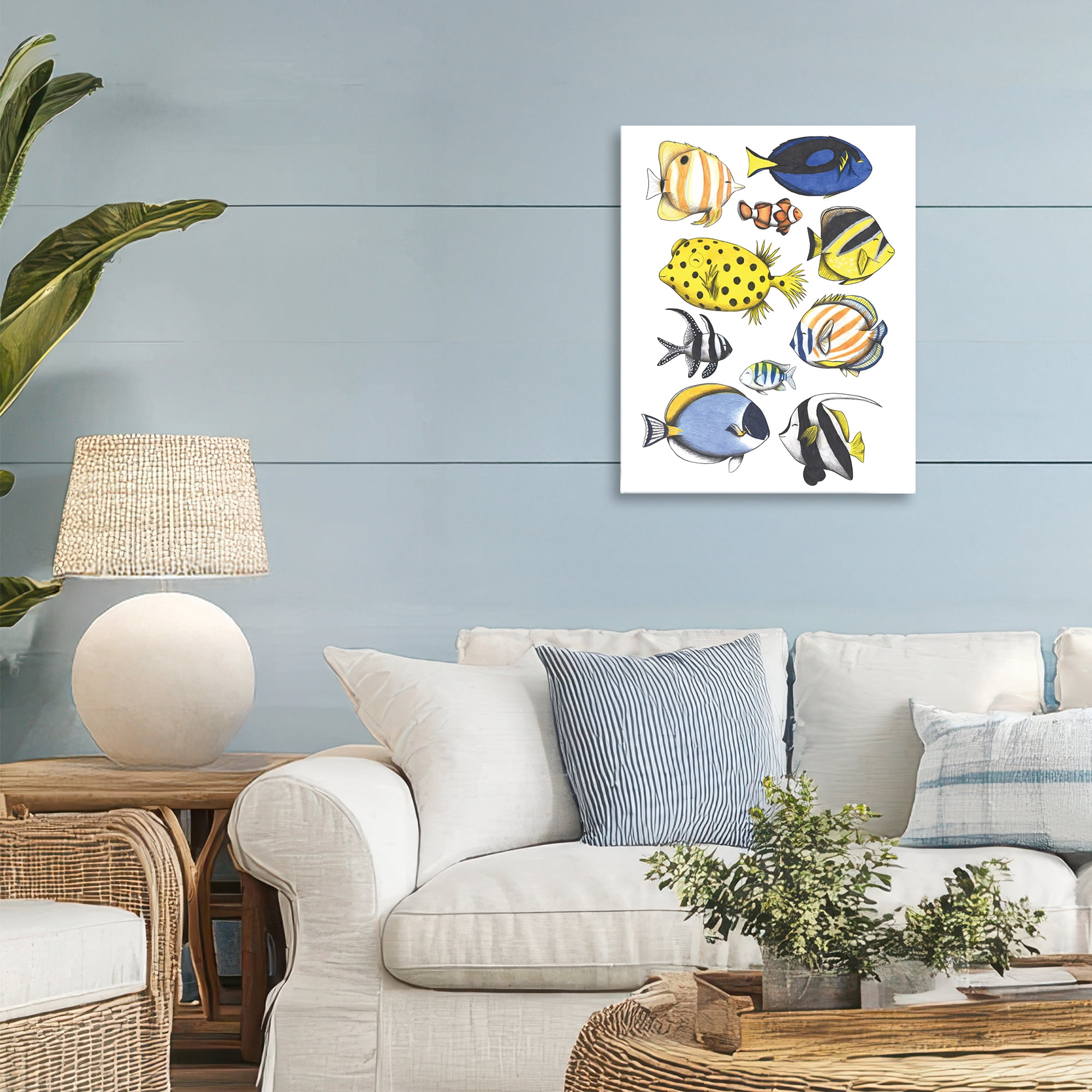 Stupell Industries Aquatic Fishes Collection Canvas Wall Art, design by Cecilia Battaini
