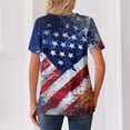 thumbnail image 3 of Iaqnaocc 4th Of July Shirts for Women Summer Button V-Neck Vintage T Shirt Patriotic American Flag Stars Striped Freedom Short Sleeve Tee Tops Light Blue M, 3 of 3