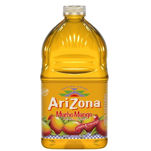 AriZona Mucho Mango Fruit Juice Cocktail 64 oz Plastic Bottles Pack of 8