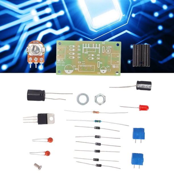 Kit de fuente de alimentación regulada ajustable circuito rectificador de protección de salida Material ABS Entrada sin polaridad Kit de fuente de alimentación ajustable para ANGGREK Otros
