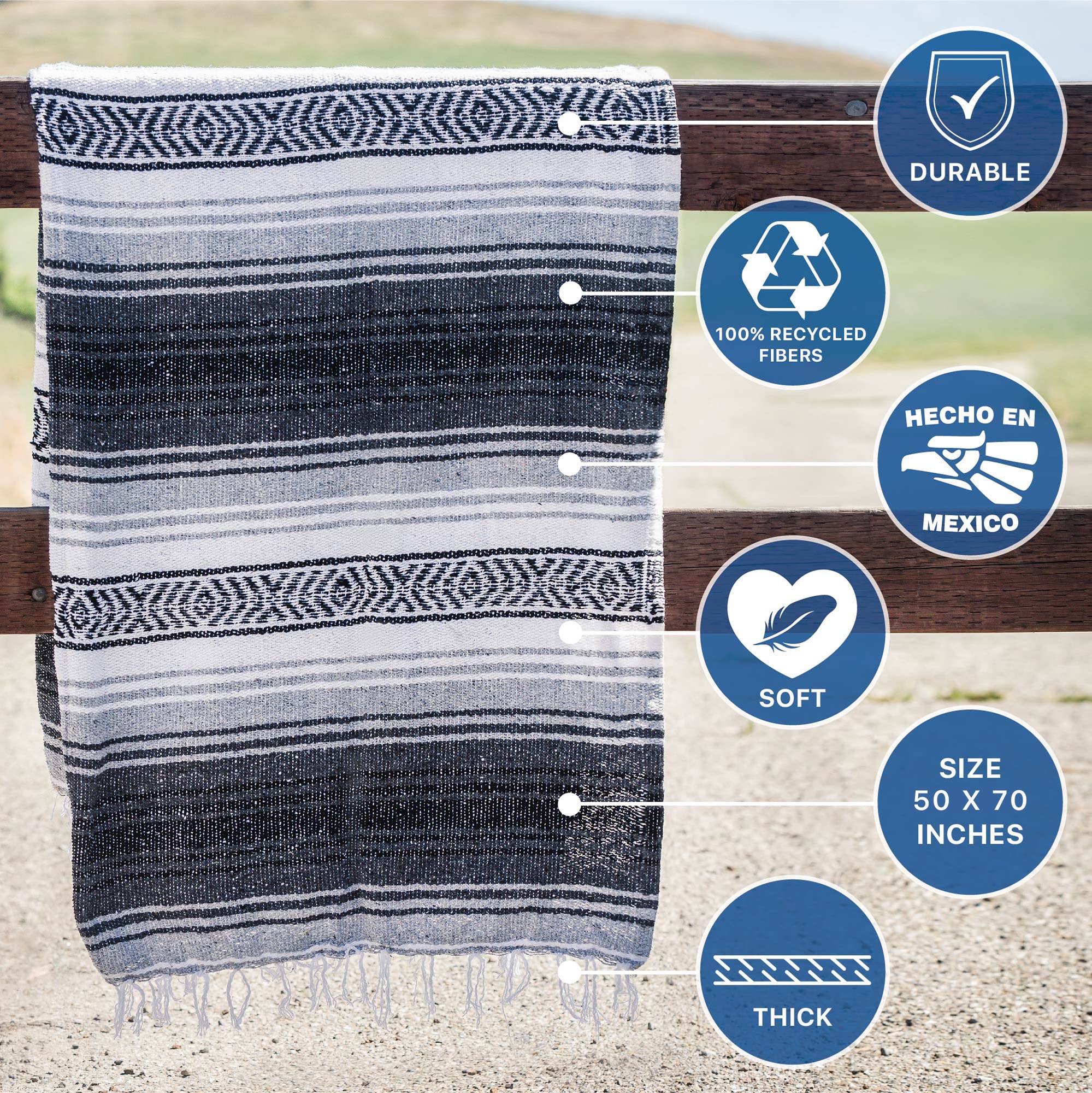 Gray mexican blanket hotsell