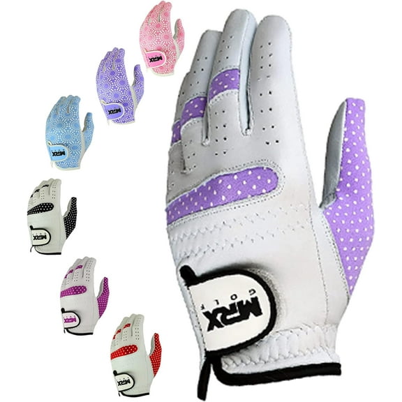 MRX Women's Left Hand Golf Gloves Cabretta Leather White / Purple S