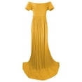 thumbnail image 7 of QHFBli Maternity Off Shoulder Long Sleeve Fitted Gown Maxi Chiffon Dress for Photo Shoot Baby Shower, 7 of 7