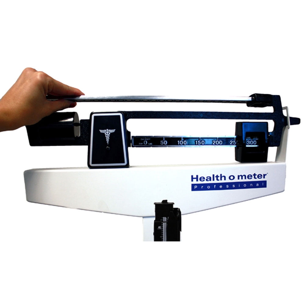 Healthometer 450KLWH Beam Scale w/ Height Rod/Wheels-500 lb/227 kg