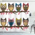 thumbnail image 1 of Ambesonne Owls Shower Curtain, Birds Retro Art Style, 69"Wx70"L, Multicolor, 1 of 3