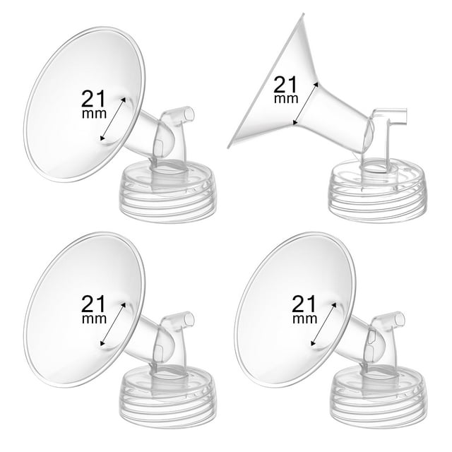 Juego de embudos para extractor de leche Gotocut de 21 mm de boca ancha, 4 piezas