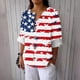 thumbnail image 2 of Vestidos Casuales Para Mujer, Blusas De Mujer De Moda Blusa holgada de lino con cuello en V, manga tres cuartos y botones decorativos para mujer., 2 of 5
