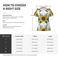 thumbnail image 5 of Naloa Sunflowers (2) Print T-Shirts Short Sleeve V Neck Tees for Women Fashion Tops Trendy Lightweight Soft Casual Summer Outfits Clothes, 5 of 5