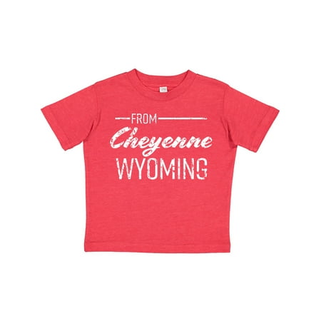 

Inktastic From Cheyenne Wyoming in White Distressed Text Gift Toddler Boy or Toddler Girl T-Shirt