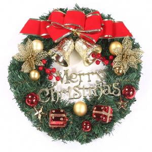 Fancyleo 30cm 12 Christmas Bowknot Christmas Wreath Christmas