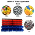 thumbnail image 5 of Wall-Mounted Garage Storage Bins - 30-Compartment Garage Organization, Craft Storage, Tool Box Organizer Unit (Black/Red/Blue) by Stalwart, 5 of 6