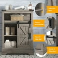 thumbnail image 5 of Merluxy 24" Floor Cabinet, Farmhouse Storage Cabinet with 3 Drawers & Adjustable Shelf, for Kitchen, Living Room, Light Grey, 5 of 7