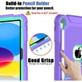 thumbnail image 6 of AVAWO Case for New iPad (A16) 11th Generation 11 Inch 2025 & iPad 10th Generation 10.9" 2022, Heavy Duty Military Grade Shockproof Rugged Protective Cover, Purple+Cyan, 6 of 8