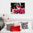 thumbnail image 4 of COMIO  Pink Rose Canvas Wall Art for Living Room Decor Modern Flower with Wine Cup Candles Prints Pictures Kitchen Bathroom Paintings Home Decorations Lover Gift, 4 of 4