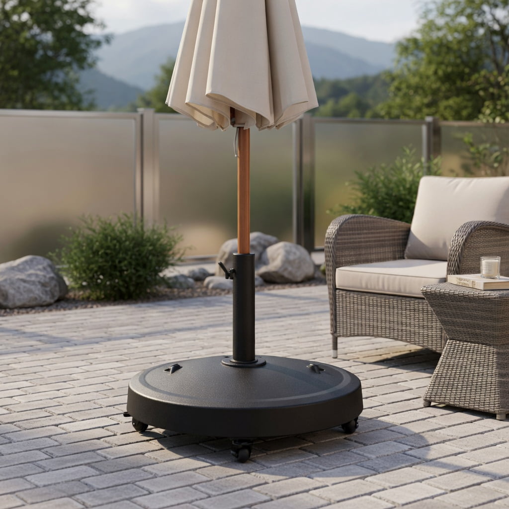 Resenkos Outdoor Umbrella Base, 27 lbs Patio Market Umbrella Base Stand, Black