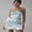 Light  Blue, variant on Argulvti Women Satin Mini Skirts Casual Elegant Solid Color Lace Hem Skirt