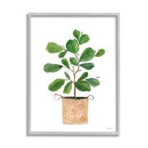 Stupell Casual House Plant Botanicals Botanical & Floral Painting Gray Framed Art Print Wall Art