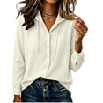 thumbnail image 5 of CFLVAEK Womens Sun Protection Hoodie Shirt Solid Color Long Sleeve Beach Vacation Blouse Casual Swimsuit Cover Up Tops Beige XXL, 5 of 9