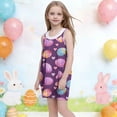 thumbnail image 6 of ATOGUTA Dress for Girls Casual Summer Spaghetti Straps Easter Romper Dresses with Pockets for Kid Size 3T-10. Multicolor, 6 of 6