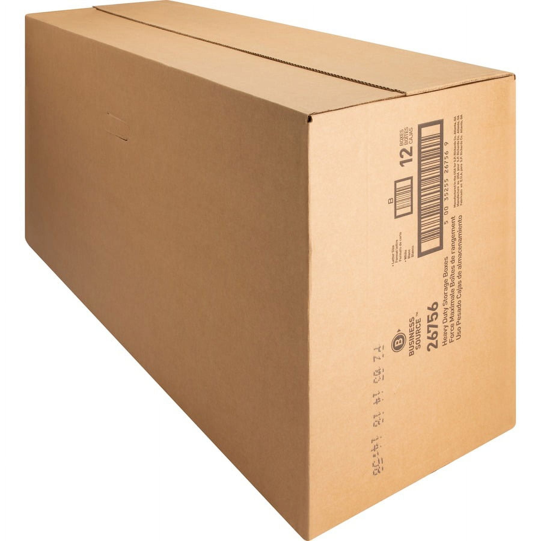 Business Source Heavy Duty Letter Size Storage Box - External Dimensions: 12" Width X 24" Depth X 10"height - Media Size Supported: Letter - String/button Tie Closure - Medium Duty - Stackable -
