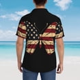 thumbnail image 6 of Goofa Patriotic USA Butterfly Art Hawaiian Shirt for Men, Unisex Summer Beach Casual Short Sleeve Button Down Shirts,Aloha Tropical Floral print shirt-Medium, 6 of 9
