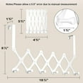 thumbnail image 4 of MetalM - Expands Over The Door Hook Rack, Heavy Duty No Drill Hooks for Bathroom, Bedroom, Kitchen, Closet - Over The Door Hanger for Towels, Robes, Bags, Coats(White), 4 of 12