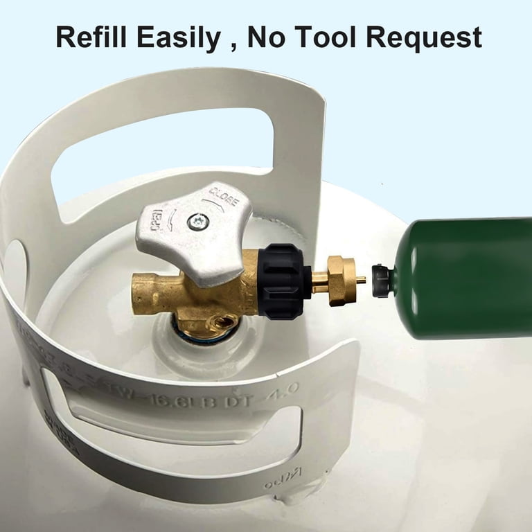 TSV Propane Refill Adapter, 1lb Gas Cylinder Tank Coupler, Solid Brass  Universal Mini Propane Fill Adapter for Bottles Heater Camping - Walmart.com