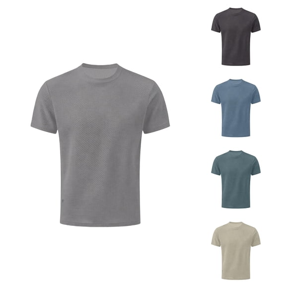 CUSTG Big & Tall Men Tshirts Breathable Mesh Knit T Shirt For Everyday Lightweight Ice Silk Tee Summer Relaxed Fit Short Sleeve Solid Color Tops