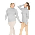thumbnail image 2 of Stretch Is Comfort Women's Warm Long Sleeve Turtleneck Top Heather Gray 4X, 2 of 6