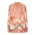 thumbnail image 5 of YUGYXL Women's V-Neck Loose Fit Long Sleeve Tops Plus Size Floral Printed Half-Zip Sweatshirt Spring Fashion Cozy Shirts E Multicolor Sweatshirt XXL, 5 of 5