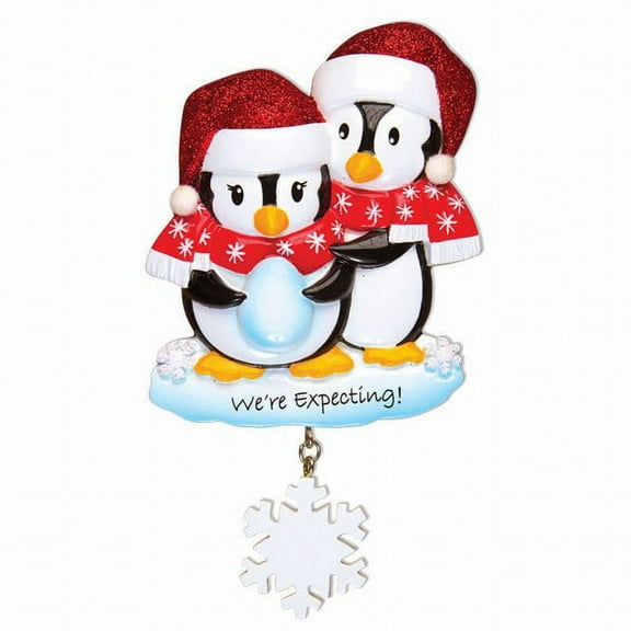 We're Expecting Penguin Couple Ornament