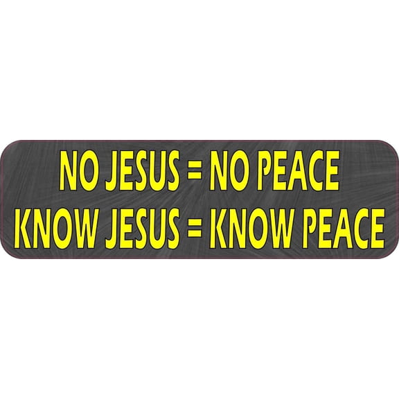 10in x 3in Know Jesus Know Peace Bumper Sticker