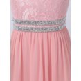 thumbnail image 7 of Eandarui Kids Flower Girl Floral Lace Dress Halter Neck Chiffon Long Junior Bridesmaid Dress Pageant Pink 16, 7 of 7