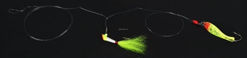 Nungesser Shad Fishing Rig Lure, Red Yellow Dart & Silver Spoon, 3”, 3/16 Ounce