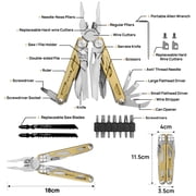 BIBURY Multitool Pliers, 31-in-1 Stainless Steel Multi Tool with Replaceable Wire Cutters and Saw, Foldable Heavy-duty Multitool Set with Scissors and Screwdriver for Hiking Camping Survival Repair