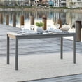 thumbnail image 4 of Pemberly Row Contemporary Outdoor Wood Patio Dining Table in Gray Wash, 4 of 6