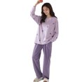 thumbnail image 1 of juego de pijama para mujer, ropa de dormir de manga larga, con almohadilla para el pecho, conjuntos de salón para mujer, conjuntos de cuello L (4 estilos), 1 of 5