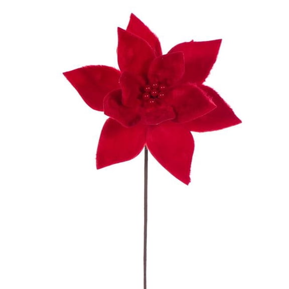 Vickerman RG251103 20 in. Red Soft Poinsettia Stem Spray - 3 per Bag