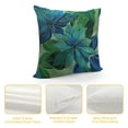 thumbnail image 4 of PRATYUS Navy Blue Green Teal Pillow Covers, Modern Geometry Dahlia Floral Print Decorative Throw Pillow Covers Outdoor Farmhouse Cushion Case for Home Couch Sofa Bed Decoration 24x24in, 4 of 5