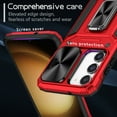 thumbnail image 4 of For Samsung Galaxy S23 Plus Armor Case Stand, [Built in Kickstand & Slide Camera Cover] Military Grade Drop Protection Shockproof Hard PC Heavy Duty Bumper Phone Case, Red, 4 of 10