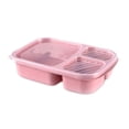 thumbnail image 2 of PNNJI Kitchen Storage and Organization, Bento Box Adult Lunch Box 3-Compartment Meal Prep Container For Kids Stackable Snack Containers For School And Travel Lunch Microwave Safe, Pink-Y, 2 of 8