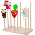 thumbnail image 1 of Soporte de madera para títeres, árbol de madera para títeres, expositor de madera, soporte de exhibición de madera, soportes de colores PapayaWhip, soporte para 9 títeres de mano, estante para títeres, 1 of 5