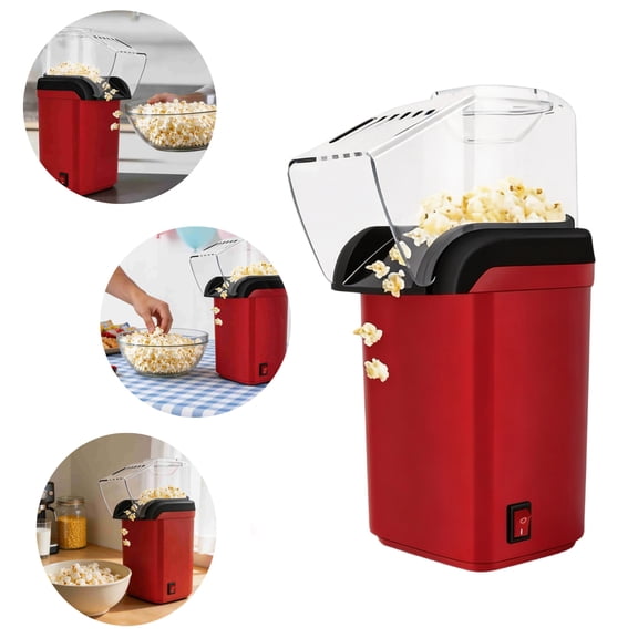 Luckky Hot Air Popcorn Maker, Oil‑Free Electric Popcorn Popper with Butter Melting Tray 8‑Cup Large‑Capacity Compact Countertop Machine, One‑Button Operation for Healthy Snacks