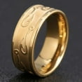 thumbnail image 3 of Wedding Rings for Men. Fishermen's 8mm Gold Titanium Band w/ Fish Hooks, 3 of 5