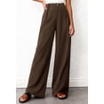 thumbnail image 3 of BTFBM Wide Leg Pants Woman High Waisted Button Business Casual Dressy Trousers Office Work Palazzo Pants Pockets, 3 of 9