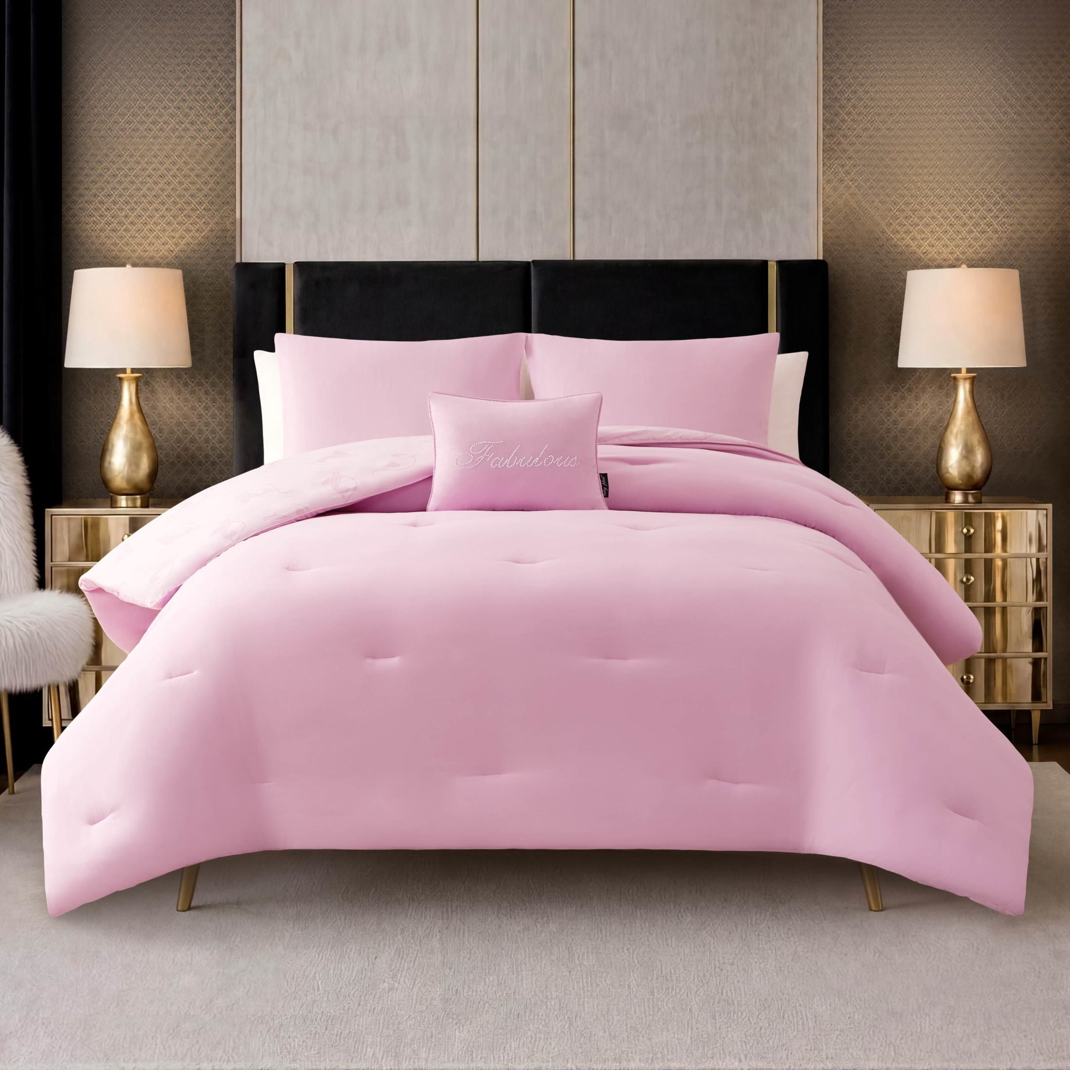 Baby Phat Logo Cat Comforter Sets Full/Queen, Pink