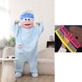 thumbnail image 2 of Guvpev Funny Black Big Mouth Monster Onesie with 2Pcs Comb Prop & Shoes, Silly Puppet Mascot Costume, Plush Halloween Cosplay One Piece Pajamas, Oversized Hooded Loungewear, 2 of 11